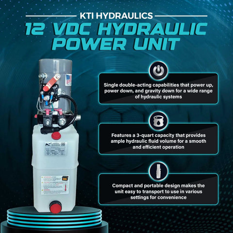 Compact 12V DC Hydraulic Power Unit With Single And Double Acting Capabilities 6 Quart Tank Built Tough For Smooth Operation