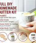 Hand Crank Butter Churner Mason Jar With Ceramic Crocks And Super Easy Old Fashioned Creamery Kit with butter paddle and crock.