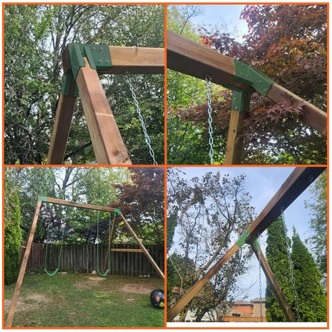 Heavy Duty Swing Set Brackets 10 Inch Bolt Thru Construction Kit For 4x4 Posts And 4x6 Beams With 3mm Steel Thickness Wood End Brackets To Keep Kids Safe In The Backyard Black 2 Pack