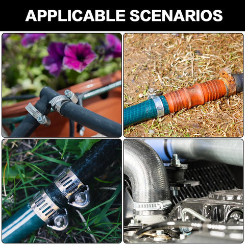Variety of uses for All In One 45 Piece Hose Clamp Kit With Adjustable Stainless Steel Clamps in different scenarios.