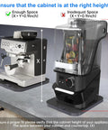 Two Way Appliance Sliding Tray with Eight Wheels under coffee maker and blender on kitchen countertop.