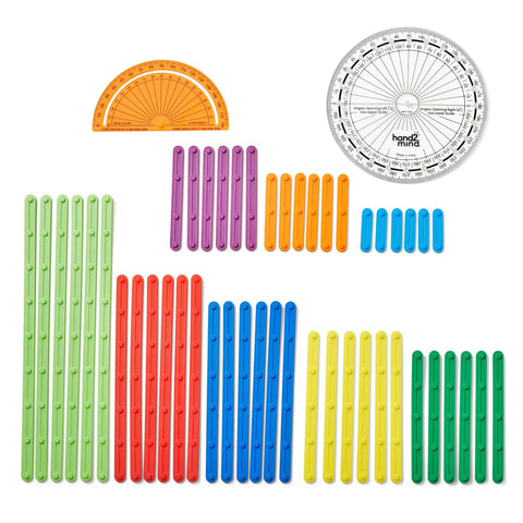 AngLegs Starter Set With Two Protractors And Geometry Manipulatives For Classroom Hands On Math Learning Geometric Shapes Angles And Area Tools