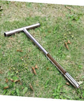 Stainless Steel Soil Sampling Probe With T Handle For Lawn And Garden Testing Pro Grade Rugged Rust Resistant Tool on grass