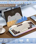 Killer 75 Percent Wireless Mechanical Keyboard With Cute Cake Theme And Compact Layout Featuring Smooth Choco And Candy Switches For A Sweet Gaming Setup And Dope Desk Vibes on a desk with devices.