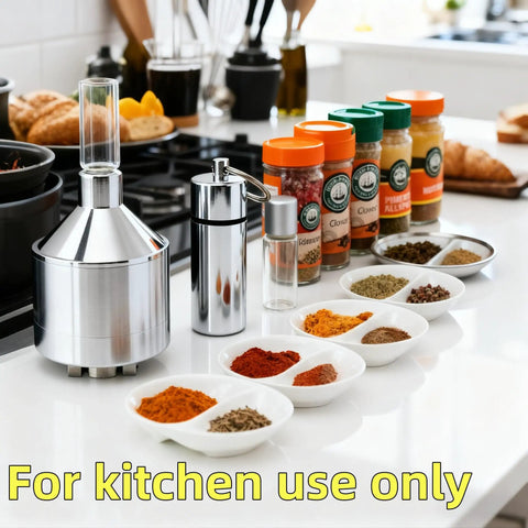 Spice Grinder For Kitchen Use In Silver, Super Easy To Use And Clean Aluminum Alloy Grinder With Detachable Food Contact Parts, 2.2 By 4.65 Inches