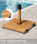 Heavy Duty 45Lb Patio Umbrella Base with Wheels Pre Filled Concrete No Sand Or Water Needed Wind Resistant Stand