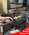 No Sweat Neodymium Shop Magnet Wand With Telescoping Pole And Snappy Release Trigger for sweeping metal chips from machine floor.
