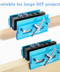Self Centering Dowel Jig For Woodworking And DIY Projects With Precision Drill Guide on wooden dowel and board