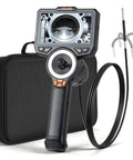 4-Way Articulating Endoscope With Light, 1080P HD Borescope Camera, Ultra Slim 0.15 Inch Probe, Flexible Snake Scope For Tight Spots, Wall And Auto Inspections, 4.9 Foot Cable, Clear View In Narrow Cracks. handheld borescope with case and cable