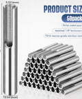 50 Pack 316 Marine Grade Stainless Steel Invisible Cable Railing Kit For 1/8 Inch Rope Seamless Deck Gate And Balcony Terminal Anchors pro grade hardware stacked showing dimensions.