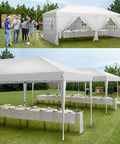 Party Ready Pop Up Canopy Tent 10x20 Feet With Six Sidewalls Easy Setup No Tools Needed Portable Outdoor Gazebo for Events