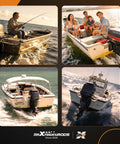Collage of various boats at sea showcasing aluminum boat propellers in action