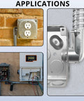 Image showing 2 Pack 3/4 Inch Flexible Metal Conduit Elbow 90 Degree Squeeze Connector used in various electrical applications.