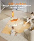 25 Inch Infrared Space Heater 1500W With Remote For Fast Warm Up, 15 Hour Timer, 3 Modes, 80 Degree Oscillation in living room