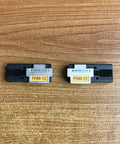 FHM-12 Fiber Holder Sheath Clamp Chucking Fixture Jigs for Ribbon Splicer Type-66M12, aluminum frame on wood surface.