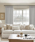 Pinch Pleat Blackout Curtains 84 Inch Long 2 Panels 40 Inch Wide Greyish White Thermal Insulated Room Darkening Drapes For Bedroom And Living Room With Light Blocking And Energy Efficient Privacy