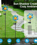 Outdoor Light Stakes for Garden Decor With Blue Metal Sun Crackle Glass Globes Waterproof 30 LED Pathway Lawn Yard Patio Lights Warm Fixed Glow Perfect Gift for Women and Moms; stakes in garden setting