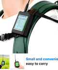 Person wearing ESP32 LoRa V4 All In One Development Board Kit with Touch Screen Buzzer Sensor on backpack for IoT wireless use