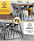 Comparison of table stability before and after using Heavy Duty L Angle Bracket Set 4-Piece 5x5 Wood Post To Beam Corner Braces.