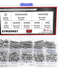 360 Piece M3 Stainless Steel 304 Hex Button Head Bolts Screws And Nuts Kit With Sizes 4Mm 6Mm 8Mm 12Mm 16Mm 20Mm in storage box