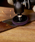 Scotch-Brite Roloc Clean and Strip XT Pro Extra Cut Disc XO-DR 3 In SiC Extra Coarse disc stripping rust from metal surface