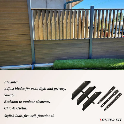Louver Bracket Kit For Deck Sunblind And Window Shutter Hardware, Complete Set Up To 22 Boards 48 Inch Black Outdoor Privacy Wall Pergola Roof Shading System 2 Pack Patio Ready For Any Outdoor Space