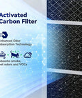 Genuine Beefed Up 4 In 1 H13 True HEPA Replacement Filter showing activated carbon layer with absorption technology