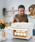 32Qt Side Hustle Essential Convection Sublimation Oven Running Custom Drinkware Crafts Smooth With 1800W Quick Heat Plus Hot Air Gun Wraps Gloves Transfer Tape in kitchen with happy couple