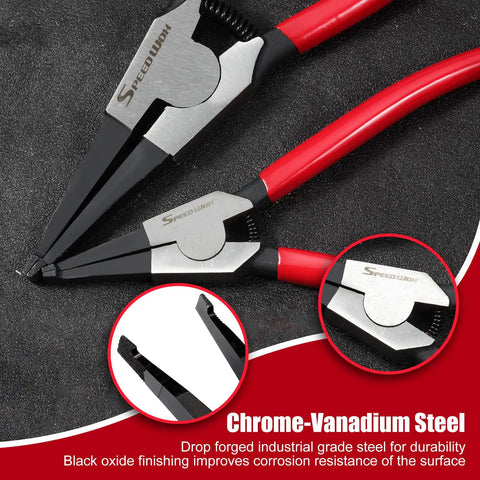 2 Piece Lock Ring Pliers Set Flat Nose For Removing And Installing Gearshift Locking Rings Circlip Pliers displayed on a surface