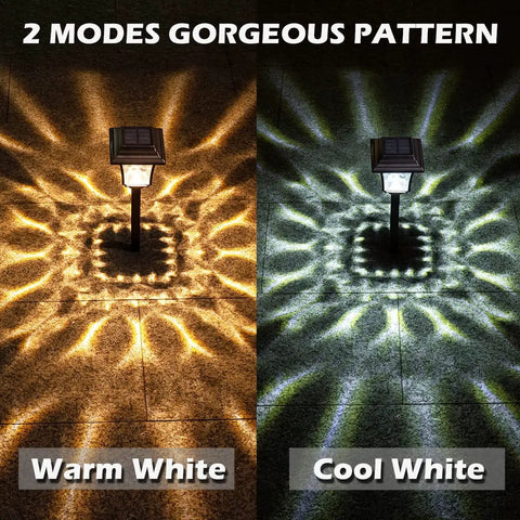 8 Pack Solar Pathway Lights With Two Color Modes Warm White And Cool White Waterproof Outdoor Path Lighting patterns