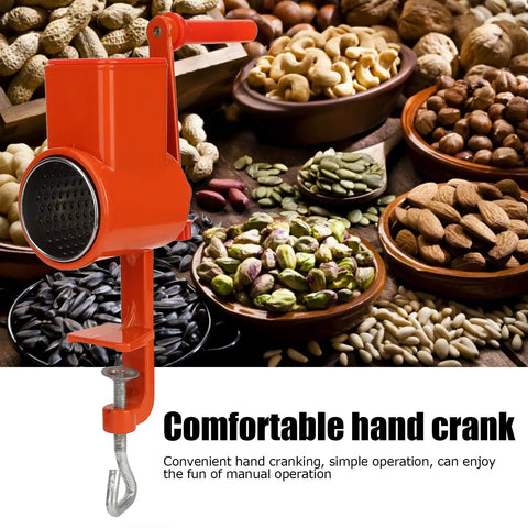 Manual Hand Crank Grain Grinder For Corn Wheat Oats Nuts And Grains Durable Aluminum Alloy Milling Machine With Table Clamp Long No Fuss Handle For Easy Cranking And Precise Milling