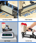 Image of Heavy Duty 16 Gauge 1 Inch Wide Crown Pneumatic Stapler for roofing and lathing showing full-range visibility and large capacity.