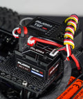 Close-up of the 40A Brushed ESC for 1/24 and 1/18 RC Crawlers with IP67 waterproof, compact G2 design, and app tunable speed controller.