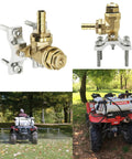 Boomless Spray Nozzle For ATV Sprayers With Brass Size 10 And Size 12 Orifices, Ultra Portable Spot Sprayer Attachment, in use on ATV