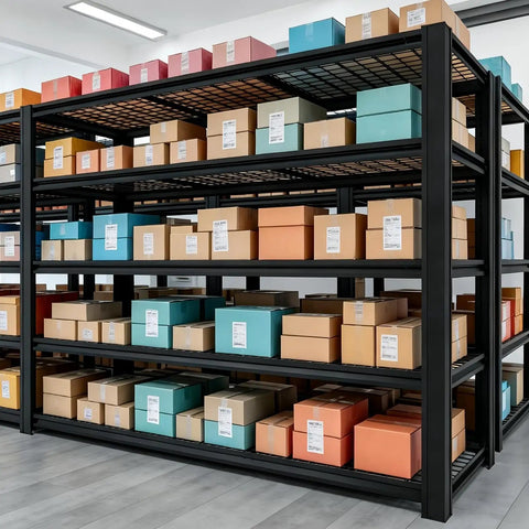 Rock Solid Garage Shelving Unit 72 Inches Tall With 5000 Pound Capacity And Fully Adjustable Heights Perfect For Warehouse Workshop Organization Heavy Duty Metal Storage Rack That Holds Heavy Gear All Day Long Without Skipping A Beat