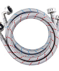 6 Foot Braided Stainless Steel Washer Hose Set With 90 Degree Elbows Hot And Cold Striped Supply Lines 2 Pack Heavy Duty