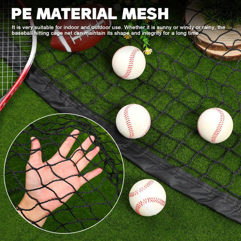Heavy-Duty Backyard Batting Cage Net 55x12x12ft Weatherproof Polyester Construction for All Weather Baseball and Softball Netting