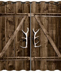 Barn Wood Door Style Blackout Curtains For Kids Rooms Cozy Rustic Home Decor Darkening Window Drapes 63 By 63 Inch Thermal Insulated