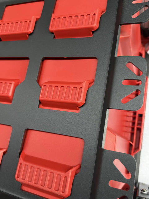 Packout Compatible Mounting Plate for Tool Storage, Heavy Duty Metal Base, Black, Close-Up View