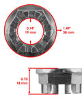 Heavy Duty Rear Axle Shaft And Left Right Wheel Hub Kit For Honda Rancher 420, featuring 0.74" ID and 1.49" OD hub component.