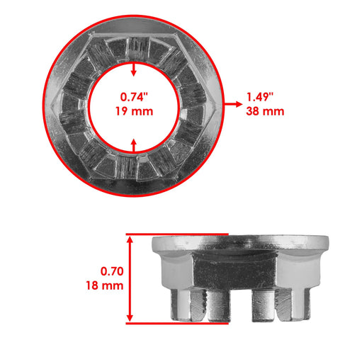 Heavy Duty Rear Axle Shaft And Left Right Wheel Hub Kit For Honda Rancher 420, featuring 0.74" ID and 1.49" OD hub component.