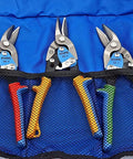 Beefy Heavy Duty Aviation Snips Set For HVAC And Sheet Metal, 3-Piece Tin Snips With Color-Coded Handles in Carrying Case