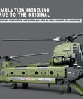 Chinook Helicopter Model Kit With 1451 Pieces Building Block Set For Military Aircraft Fans Ages 14 Plus Compatible With Major Brands
