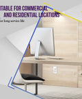 Office setup with desk and chair, featuring Duplex Receptacle Outlets And Wall Plate Bundle With Tamper Resistant Receptacle 15A 125V.