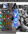 50 Can Metal Paint Spray Cart With Wheel Holder And Top Tray Double Sided Storage Base And 6 Hooks in garage setting