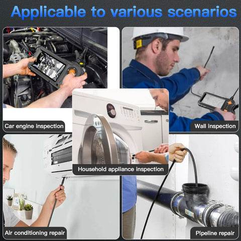 High Definition Endoscope Camera With Light 4.3 Inch LCD Screen IP67 Waterproof Borescope used in various inspections