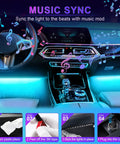 Lit Interior Car Lights With App Control And RGB LED Colors, Music Mode And DIY Mode, synchronized with car music