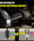 Beast Mode Lug Nut Extractor Set showing deep bolt extractor in auto repair, highlighting upgrade vs classic hex head features.