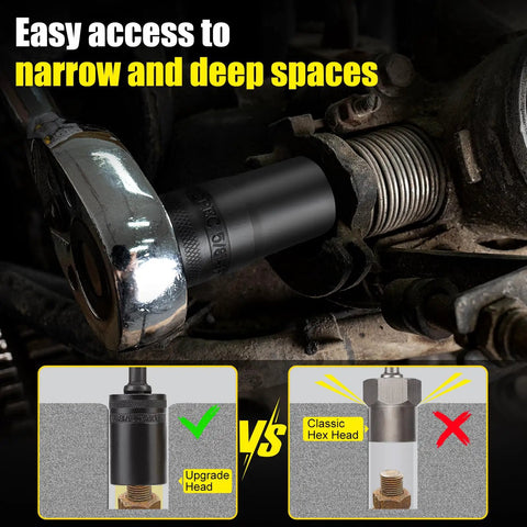 Beast Mode Lug Nut Extractor Set showing deep bolt extractor in auto repair, highlighting upgrade vs classic hex head features.