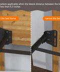 Premium Universal Bed Frame Brackets And Headboard Connectors Black 2 Piece Steel Plates Heavy Duty Design shown adjusting bed frame width.